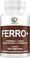 Ferro Quelato com Vitamina C, Zinco, Ácido Fólico e Vitamina B12, 120 Cápsulas, Life One