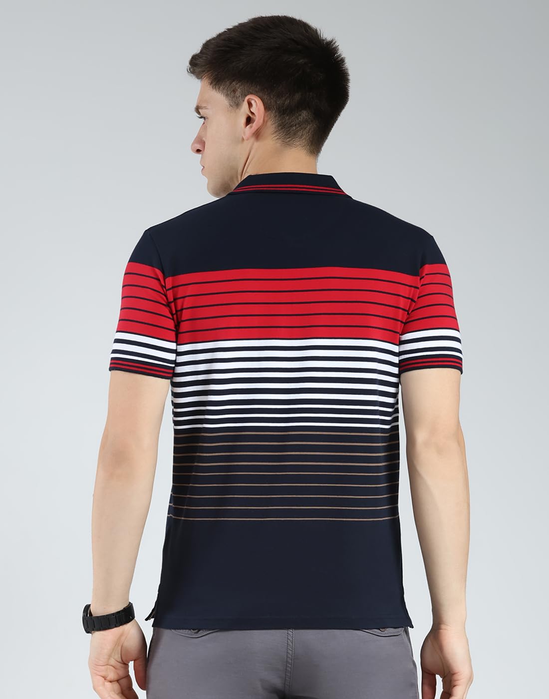 Monte Carlo Men's Regular Fit Striped Polo T-Shirt | Half Sleeve | Collared Neck | Casual Wear T Shirt for Men's Navy Blue M (Pack of 1) 2