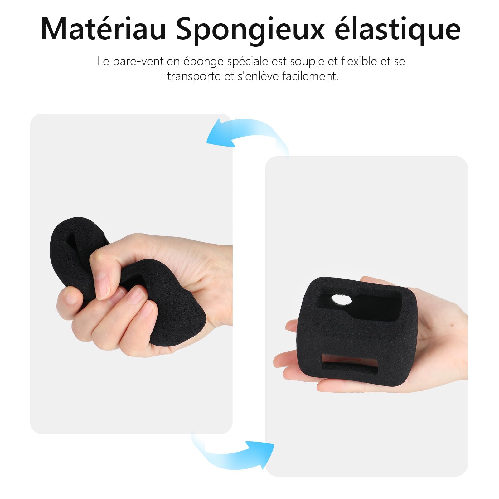 HSU 2 Pièces Coque de Protection Anti-Vent pour Insta360 Ace Pro, Boîtier en Mousse de Réduction de Bruit