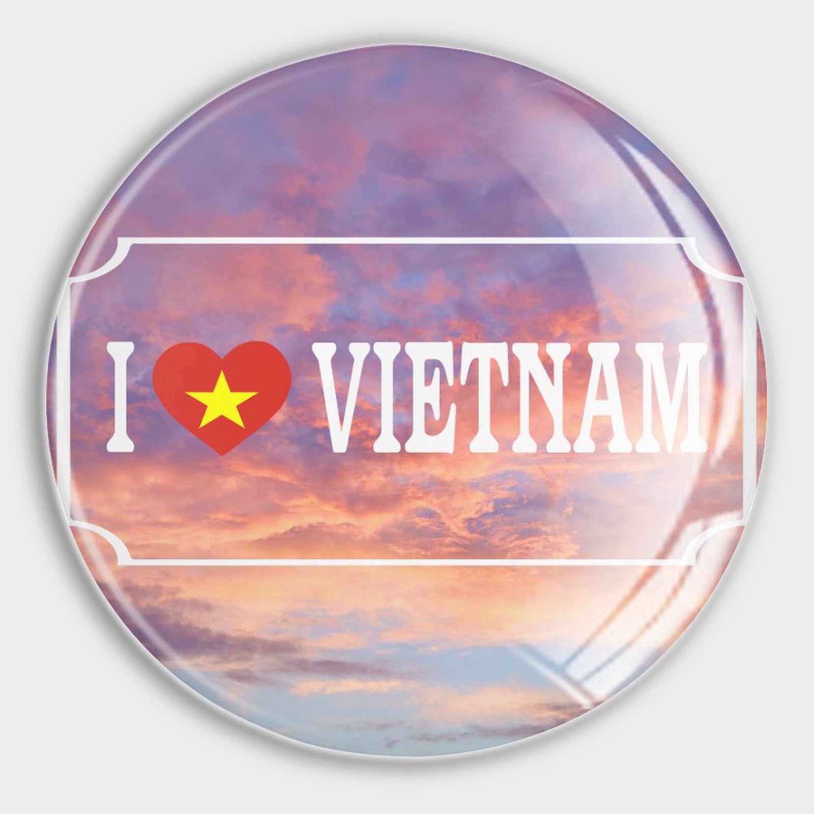 Aimant de réfrigérateur Vietnam en verre pour décorer la cuisine et la boîte aux lettres
