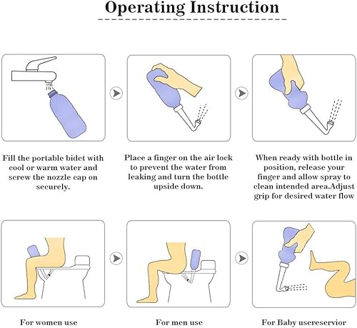 Miniatura 5 de Bidé portátil 20.3 fl oz bidé de viaje plástico EVA botella higiene personal bidés dispositivo de limpieza