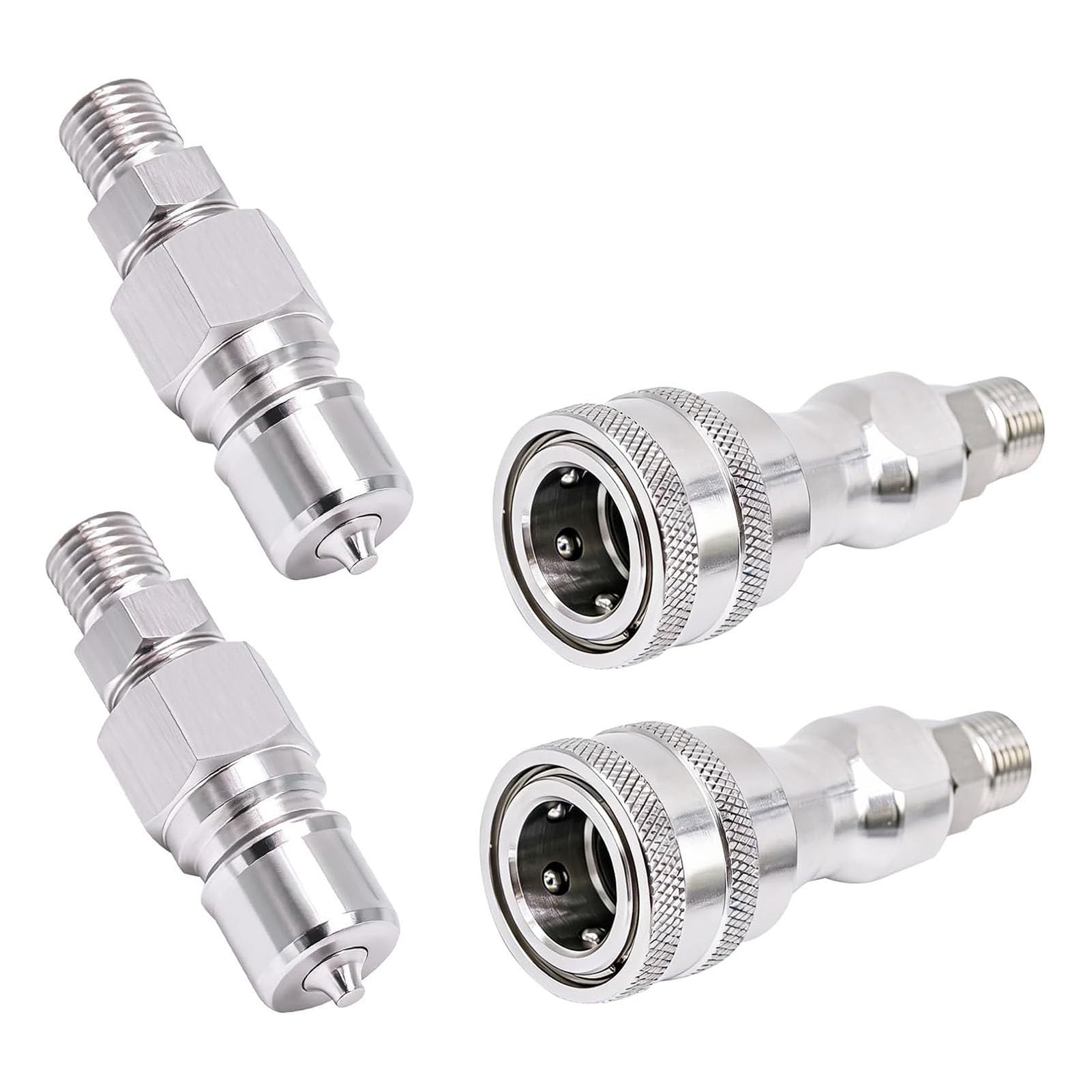Fabater Szybkozłączki Hydrauliczne M14 do M16, 2 Szt | Pasuje do minikoparki , wymiana adaptera szybkozłącza ze stali nierdzewnej za pomocą taśmy uszczelniającej