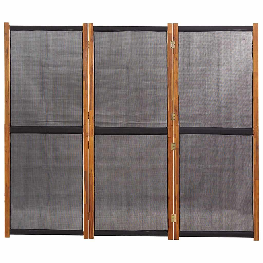 3 pezzi. Divisorio nero 210 x 180 cm in legno di acacia