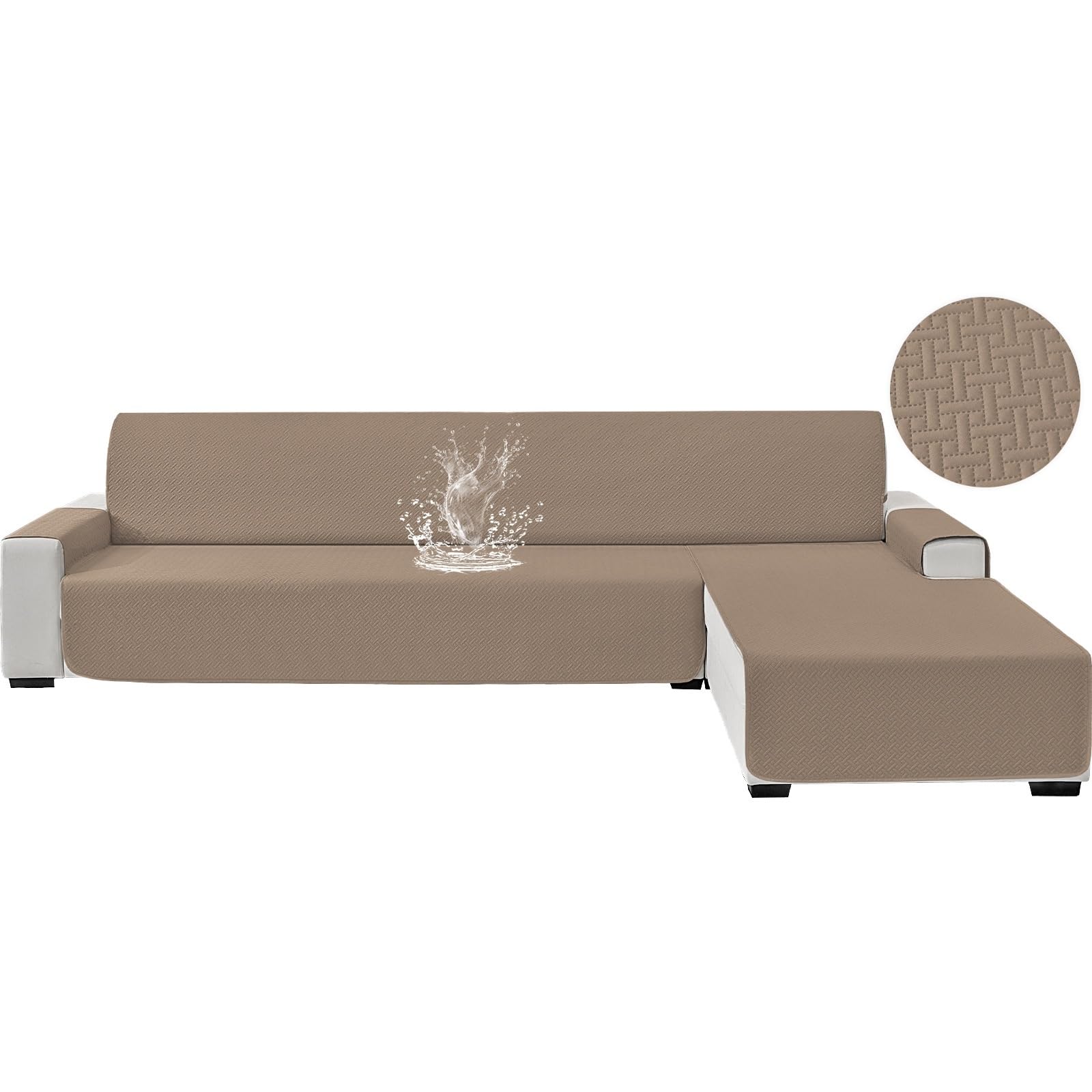 Waterproof L Shaped Sofa Cover, Anti-Slip Chaise Lounge Couch Protector
