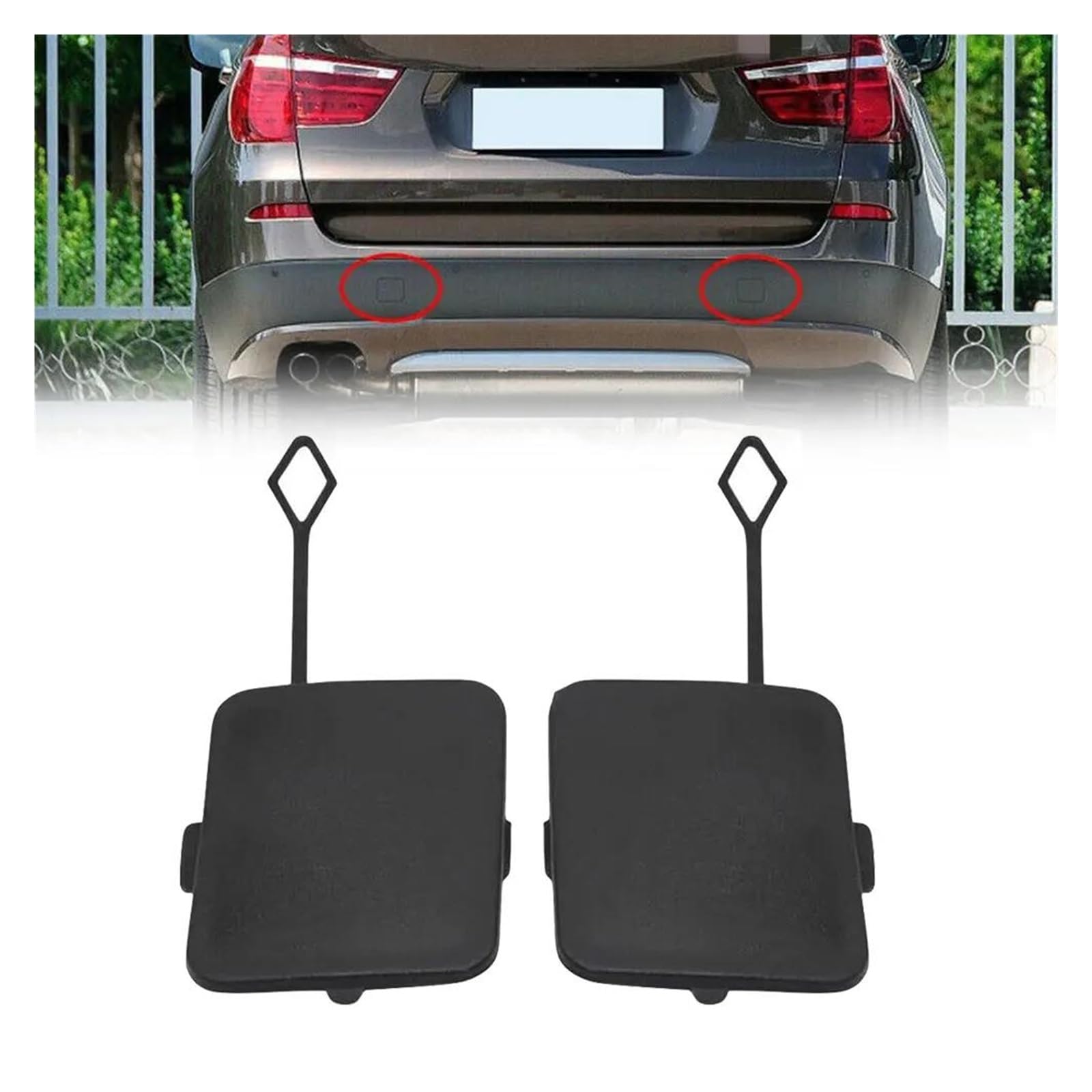 1 Paire De Couvercles De Crochet De Remorquage De Pare-chocs