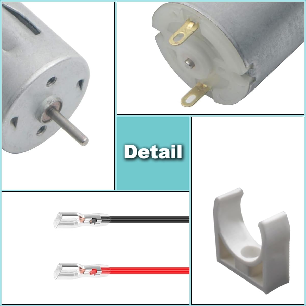 JYUDAUFU 4 Pcs 280 Micro Motor DC 3-12 V 42 mm × 24 mm Mini Motor with Bracket, Spring Terminal Wire - Image 4