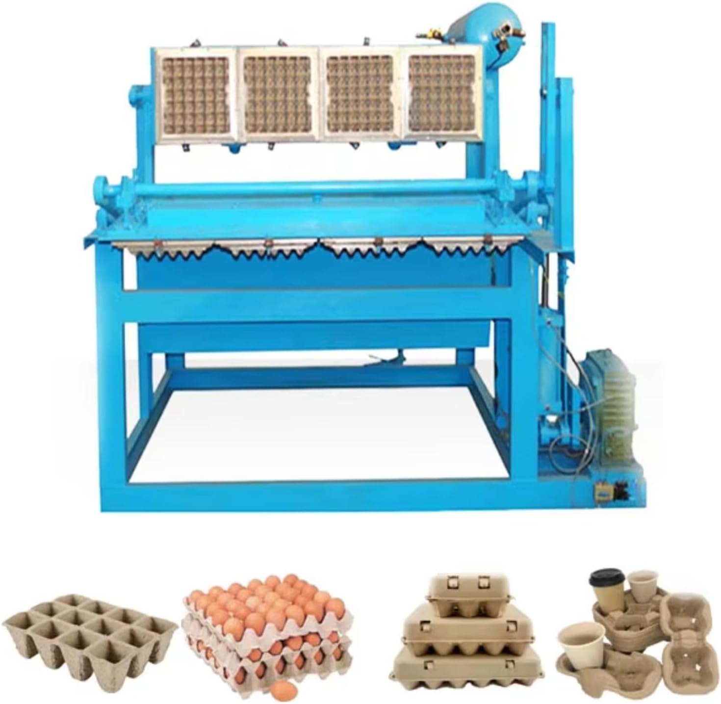 Industrial Egg Tray Forming Machine Farm Egg Carton Production Making Machine Durable and Stable Egg Carton Production Equipment Paper Pulp Moulding Machine for Small Businesses