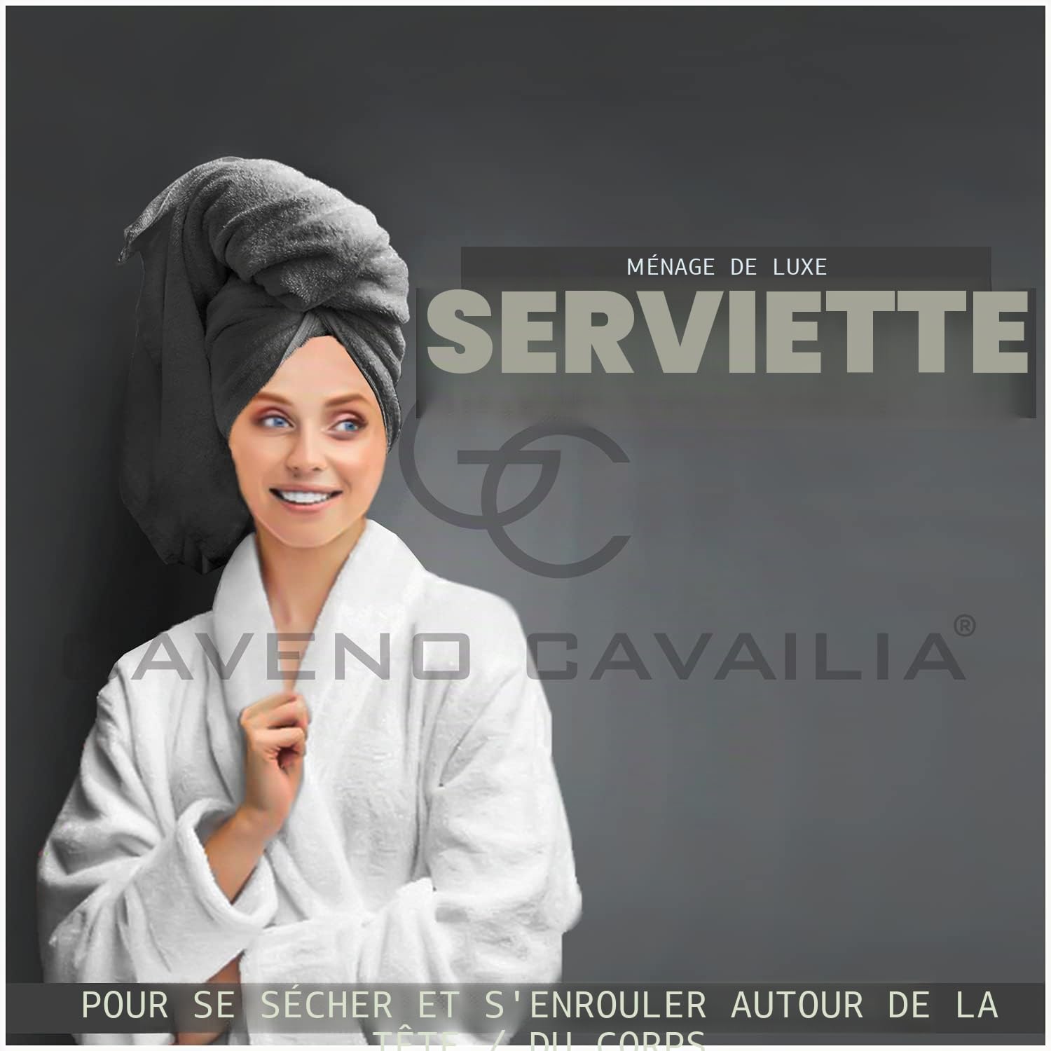 GC GAVENO CAVAILIA Lot de 4 draps de Bain Extra Larges – Serviettes en Coton égyptien – Lot de 4 Serviettes absorbantes et à séchage Rapide, Gris Anthracite