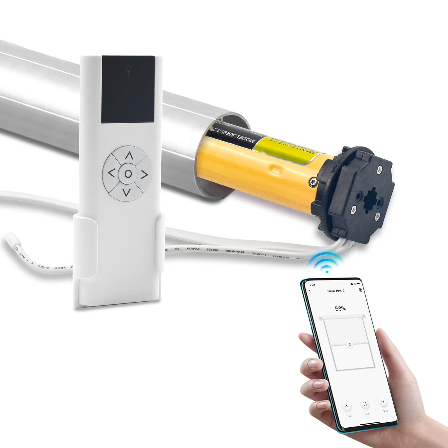 Rollerhouse AM25MEL Smart WiFi Blinds Motor for 1.5''/38mm Tubes - Tuya App Control, Alexa/Google Home, No Hub Needed - Works with Zebra/Roman/Roller Shades - 110-240V AC Plug-in, Ultra Quiet (30dB)-image-46
