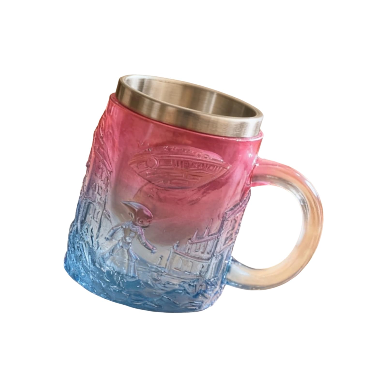 MALSSE Science Fiction Themed Mug for Hot Cold Beverages Resin and Stainless Steel Coffee Drinkware for Home and Travel Science Fiction Mug