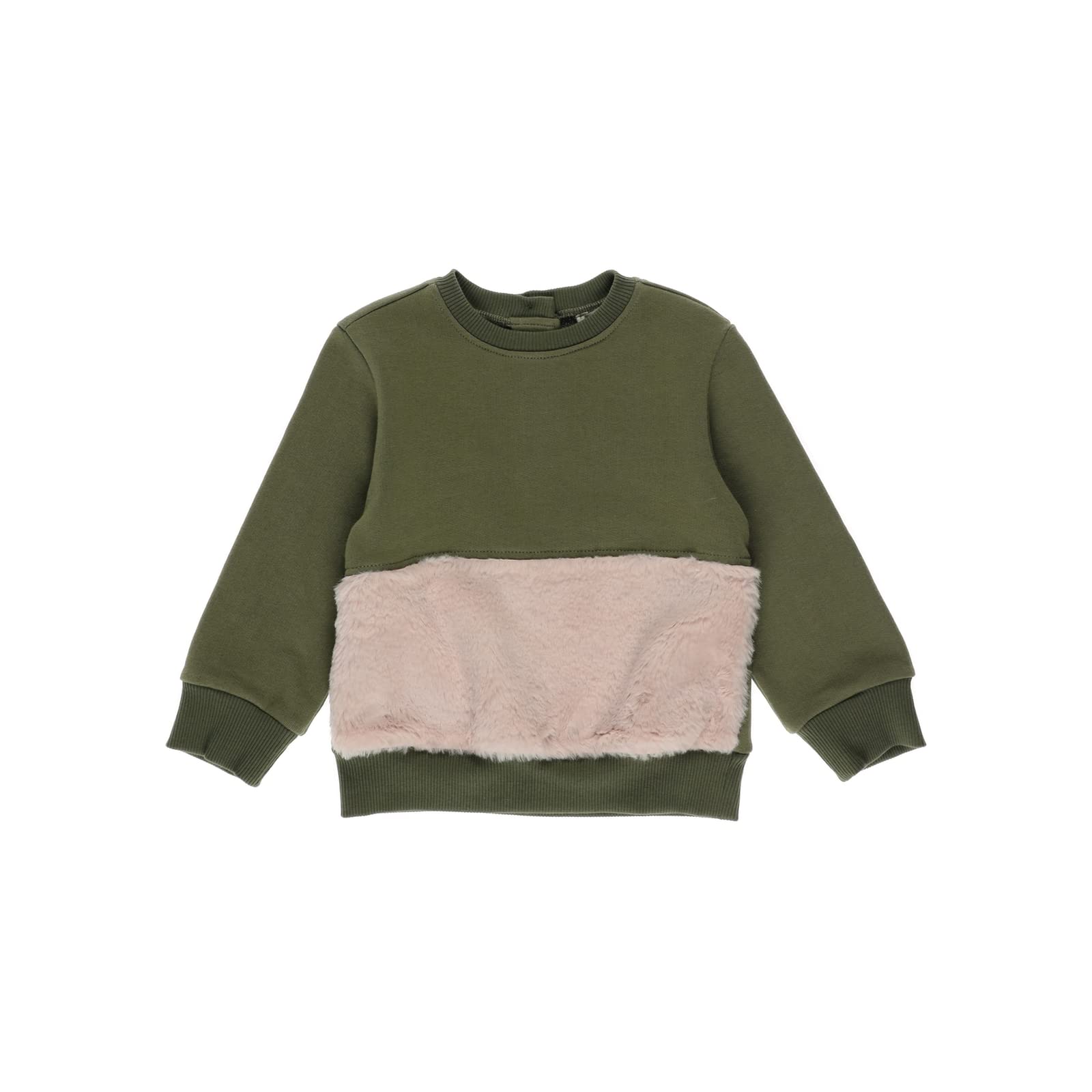 Kız Çocuk Peluş Kürk Detaylı Sweatshirt