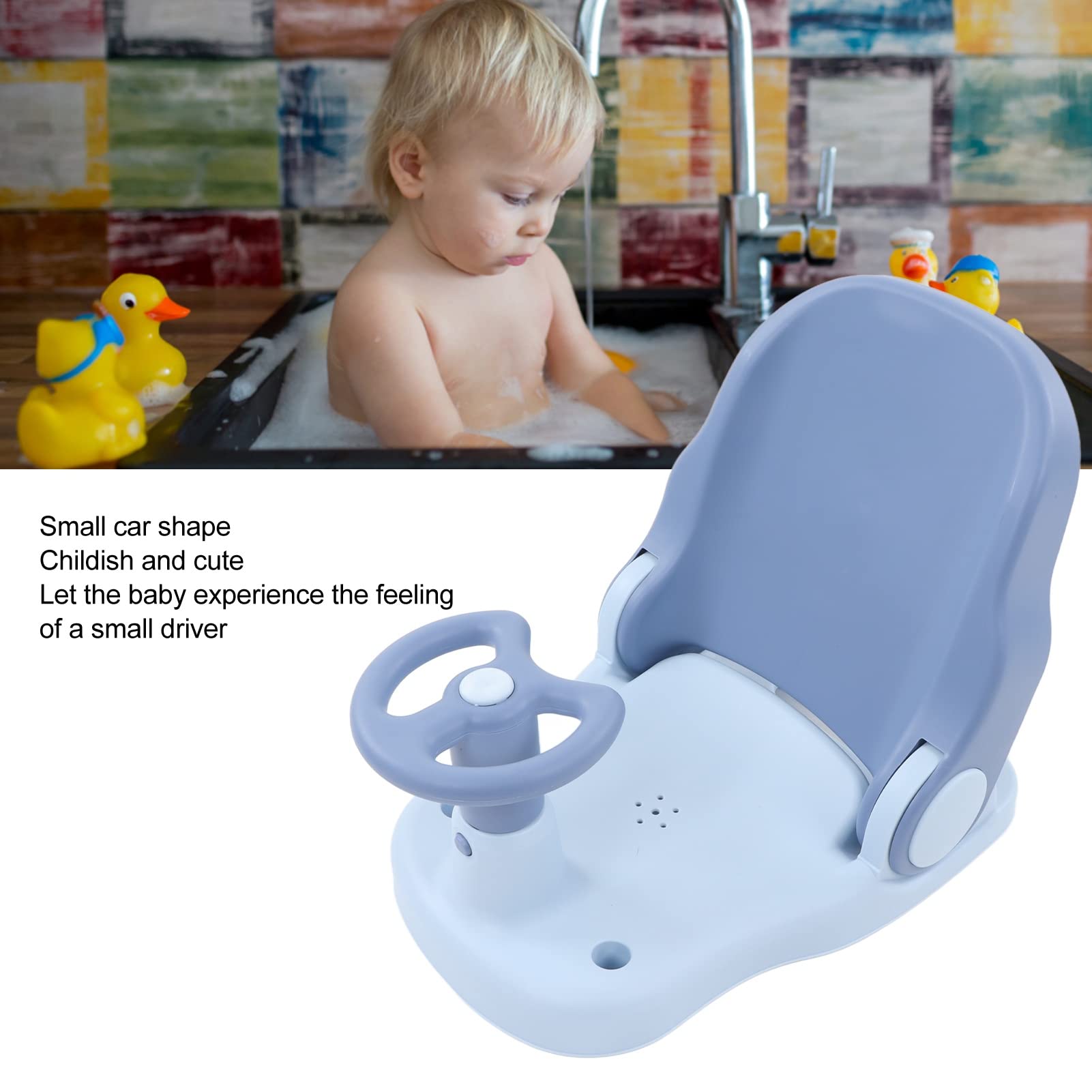 Vasca Da Bagno Pieghevole Per Neonati Con Termometro, Cuscino E Accessori - Grigio (0-36 Mesi) - Foto 10