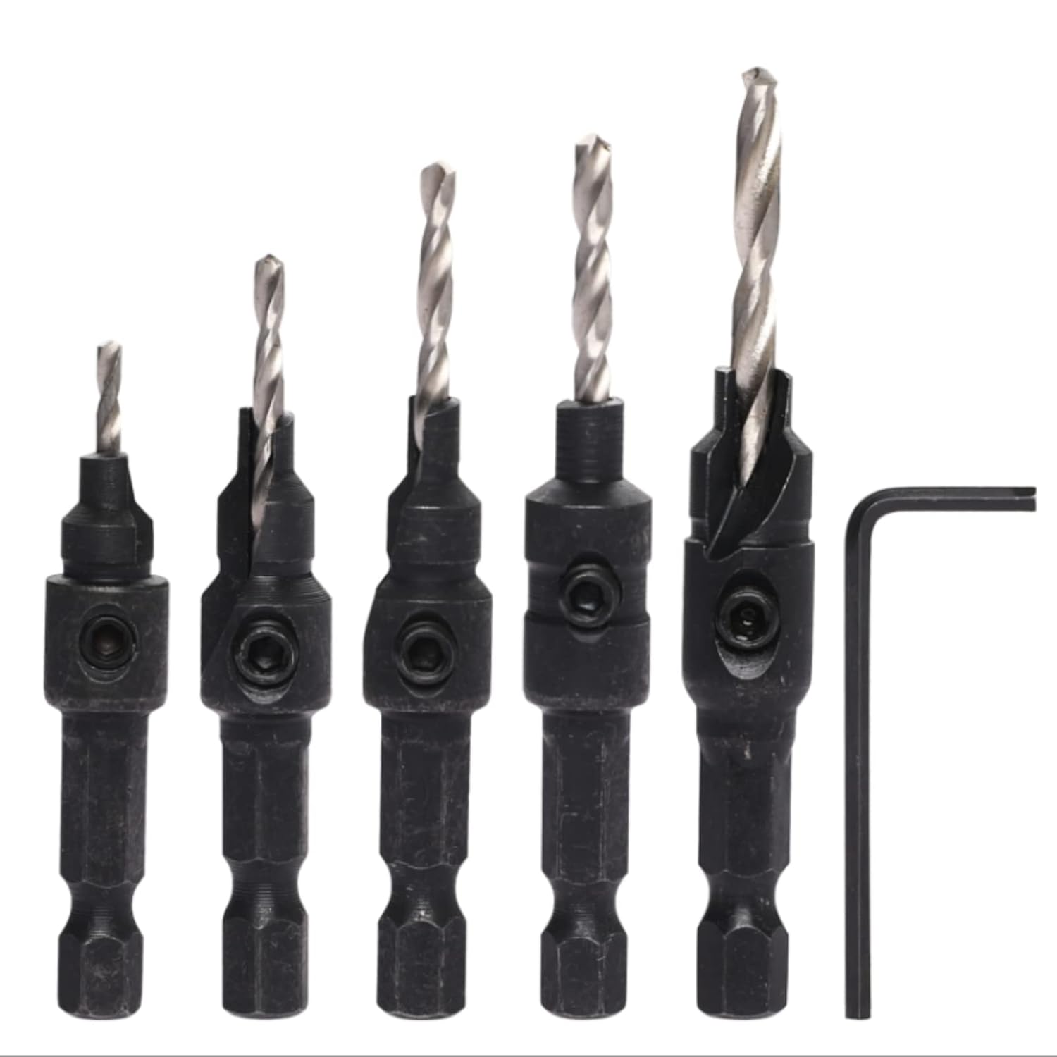 Countersink Drill Bit Set, 6Pcs Counter Sink Drill Bits Counter Sinker
