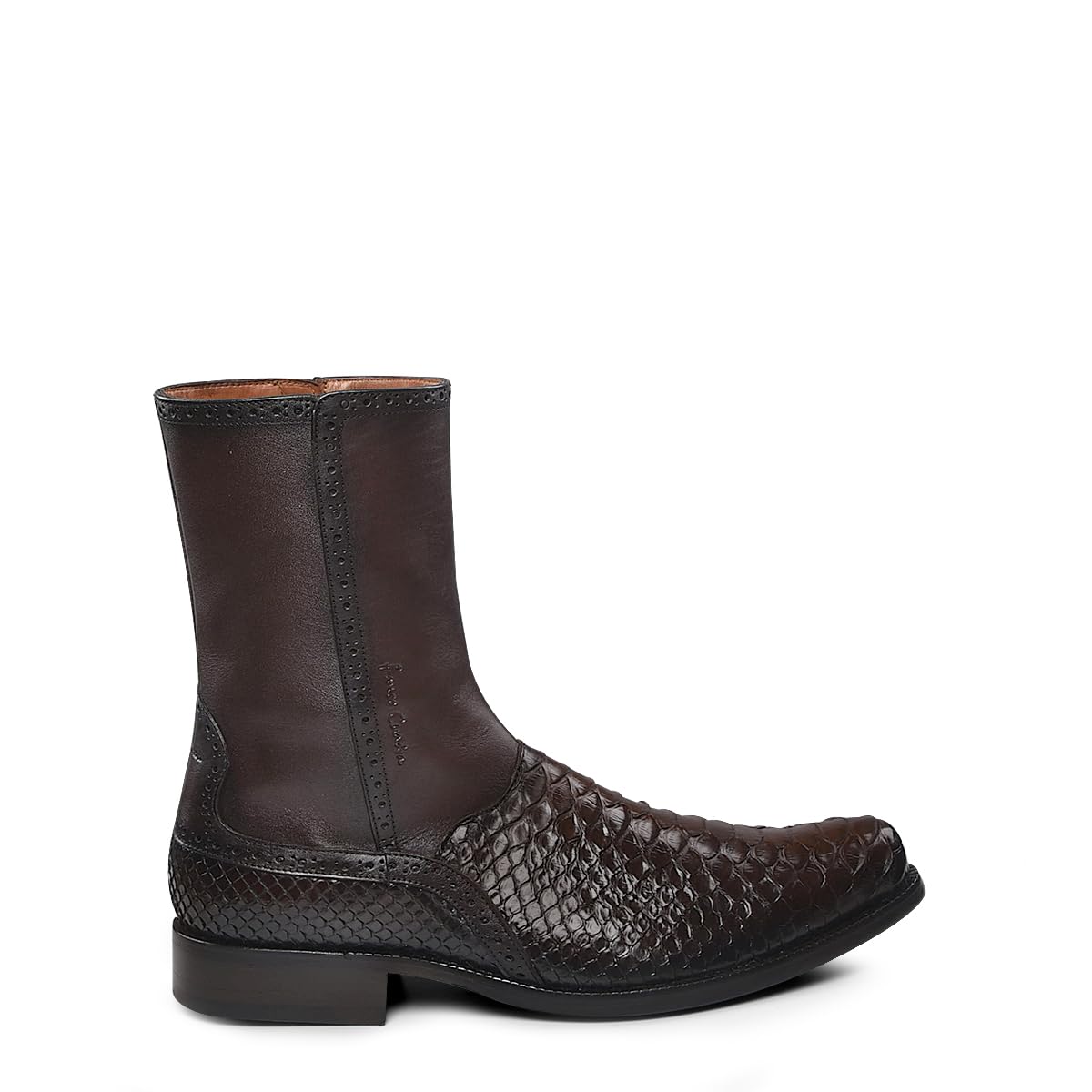 FRANCO CUADRA Men's Boot in Genuine Python Leather Brown 827PBTS