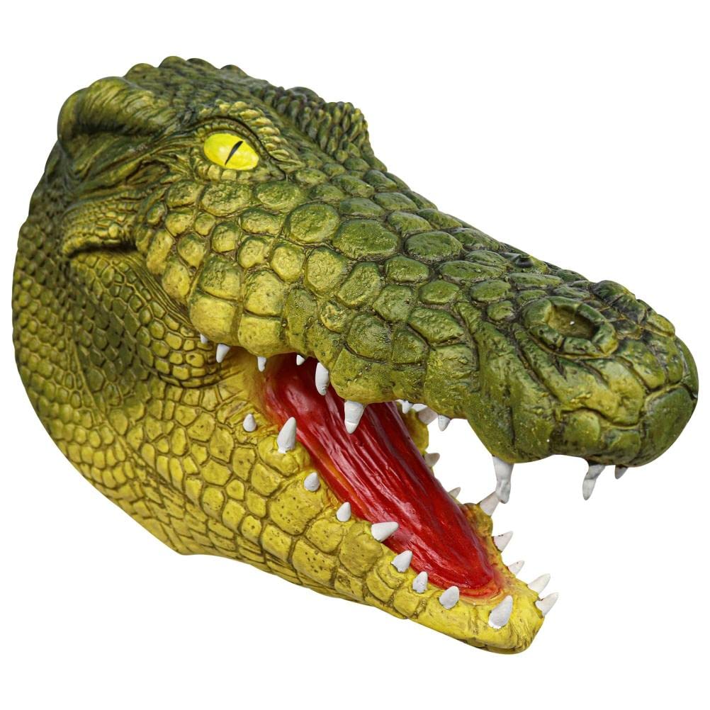 Crocodiles Head Face Cover, Lifelike Latex Animal Mask for Halloween Party Cosplay Prop, Fun Present for Teens and Adults, Made of Latex (48x32x21cm)