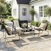 Gotland 4-Piece Garden Patio Furniture Set, 2026 Upgrade Outdoor Table and Chairs with Loveseat, Breathable Fabric & Steel Frame for Backyard,Balcony,Terrace, All-Weather