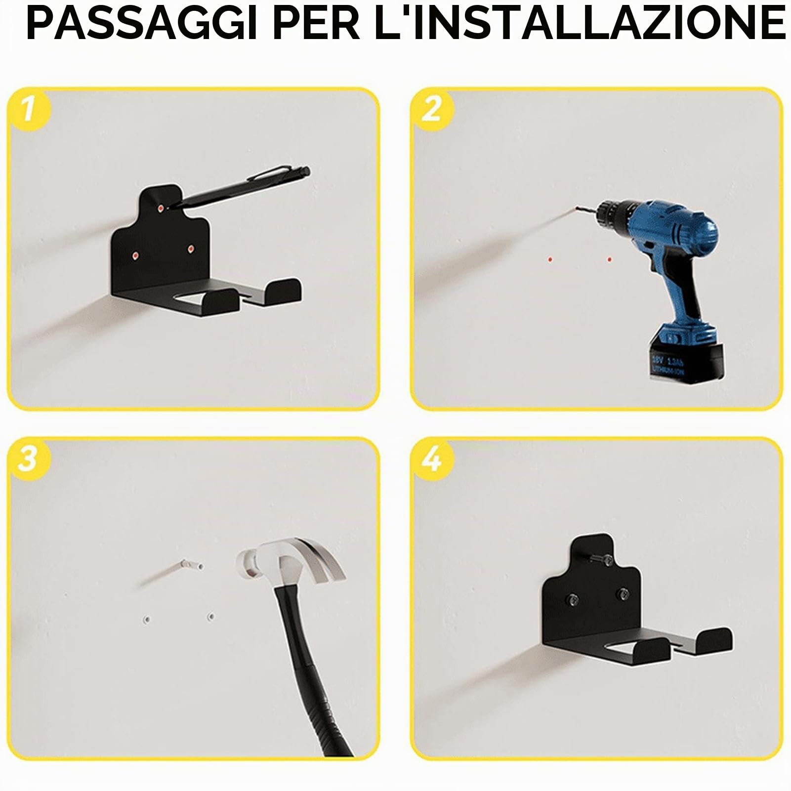 Whackers - Supporto per decespugliatore, in acciaio inox, resistente, impermeabile, multiuso, per garage, organizer per attrezzi da giardino