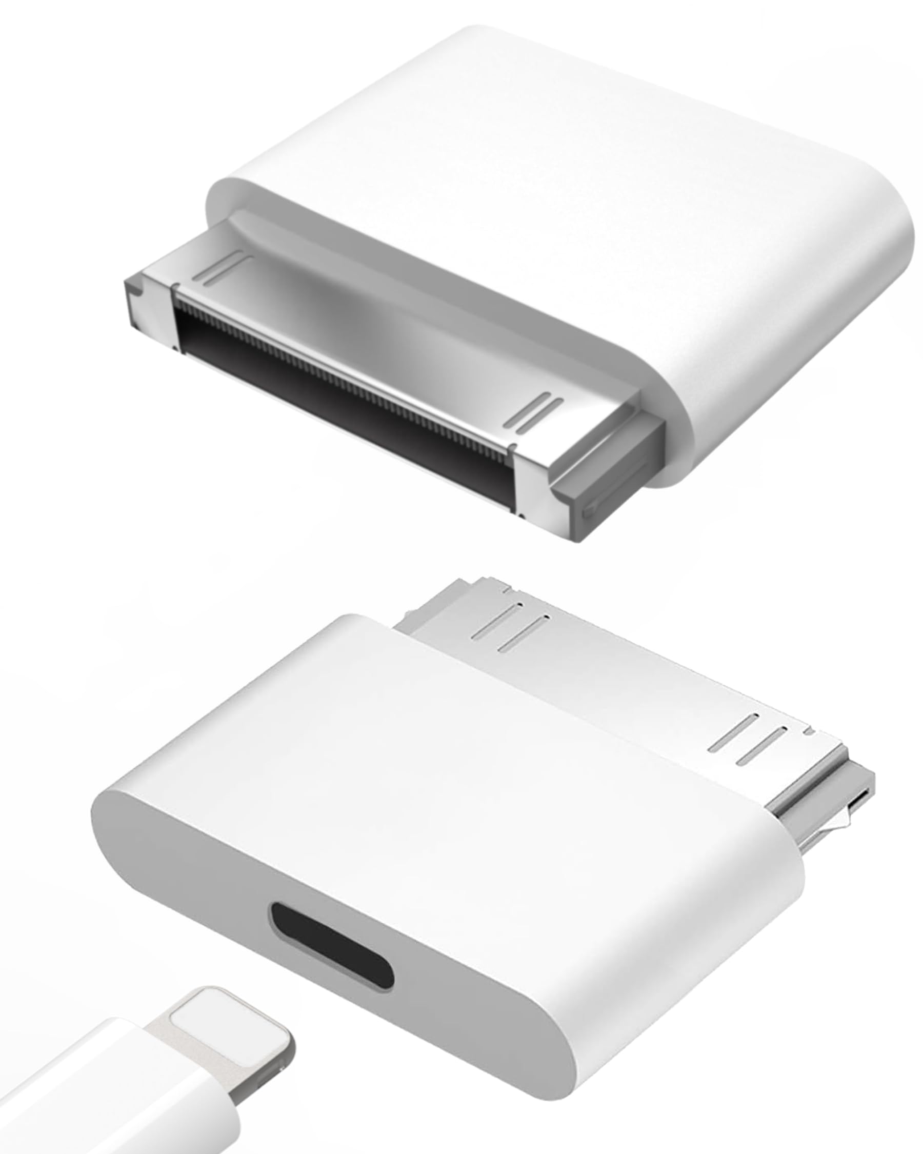 IOSからphone4/4SのDOCKへ変換コネクタ データ伝送 8ピン(メス) から iDock 30ピン (オス)へ変換アダプター ドック変換コネクター充電【2個セット】