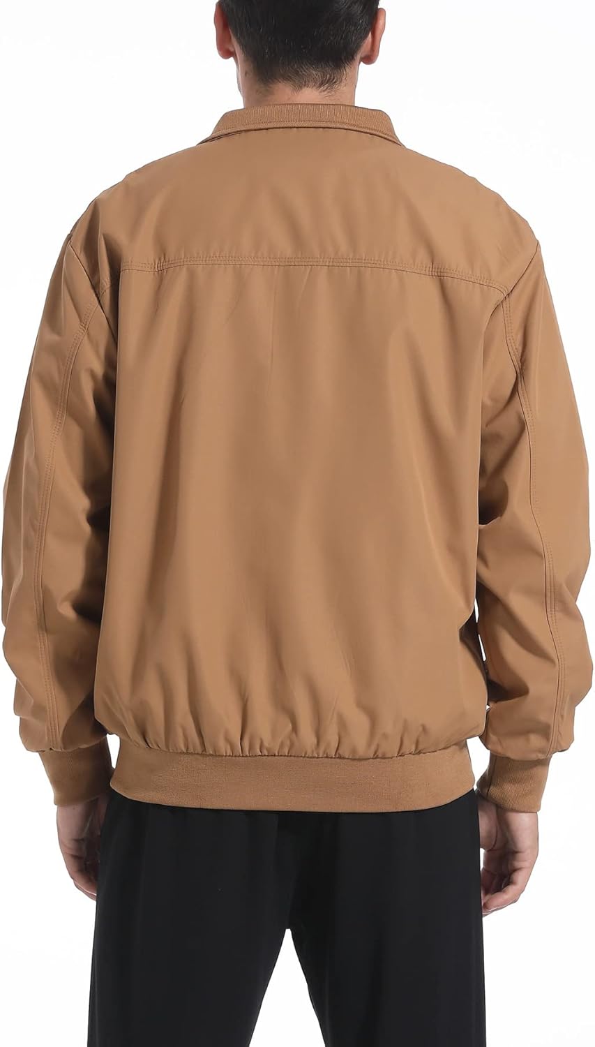 perdontoo Men's Casual Shell Jacket Zip Up Windbreaker Outdoor Recreation Coat