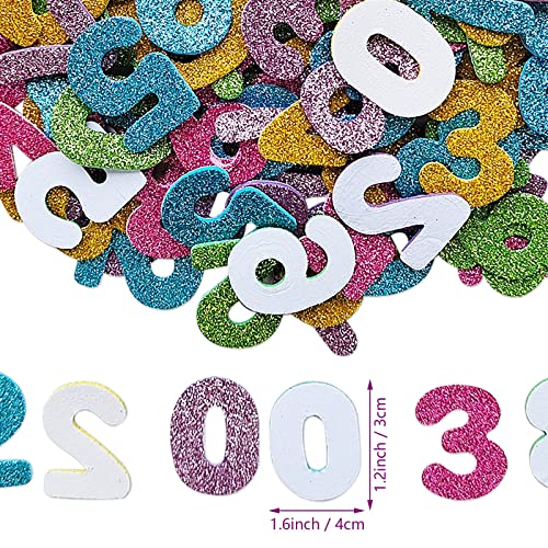Jtnohx Glitter Foam Number Stickers, Foam Numbers for Crafts 150 Pcs Eva Stickers for Kids 4cm Size Craft Supplies - Image 3