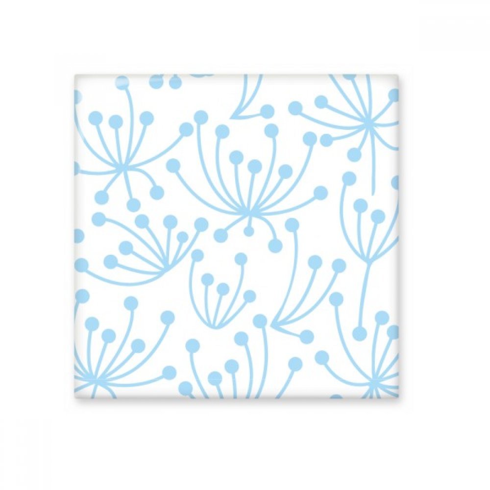 Artisanat d'art en céramique avec peinture florale bleue finition brillante