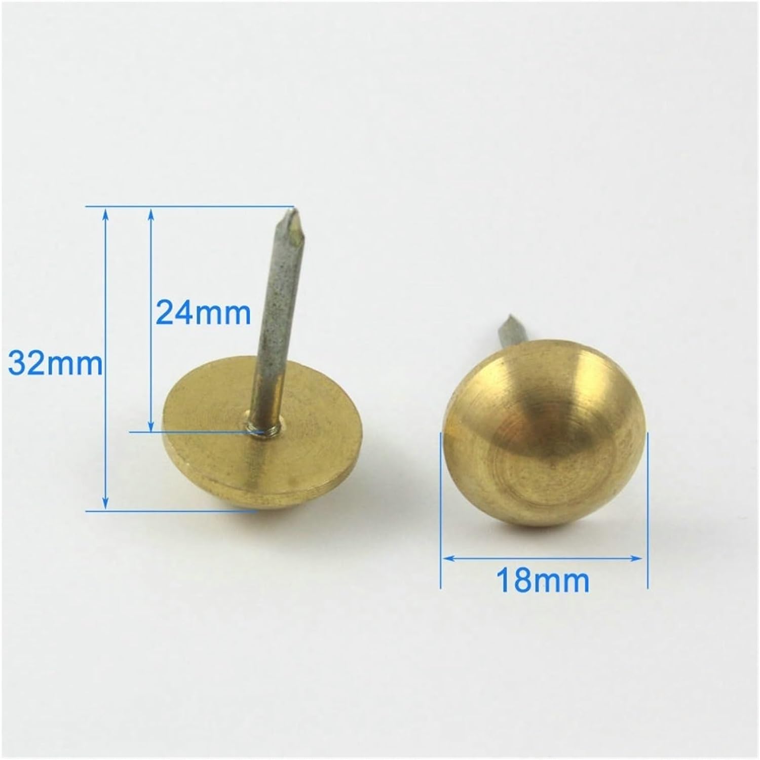 Wen ST 20 Pieces Solid Brass Upholstery Tacks Nails 18x32mm