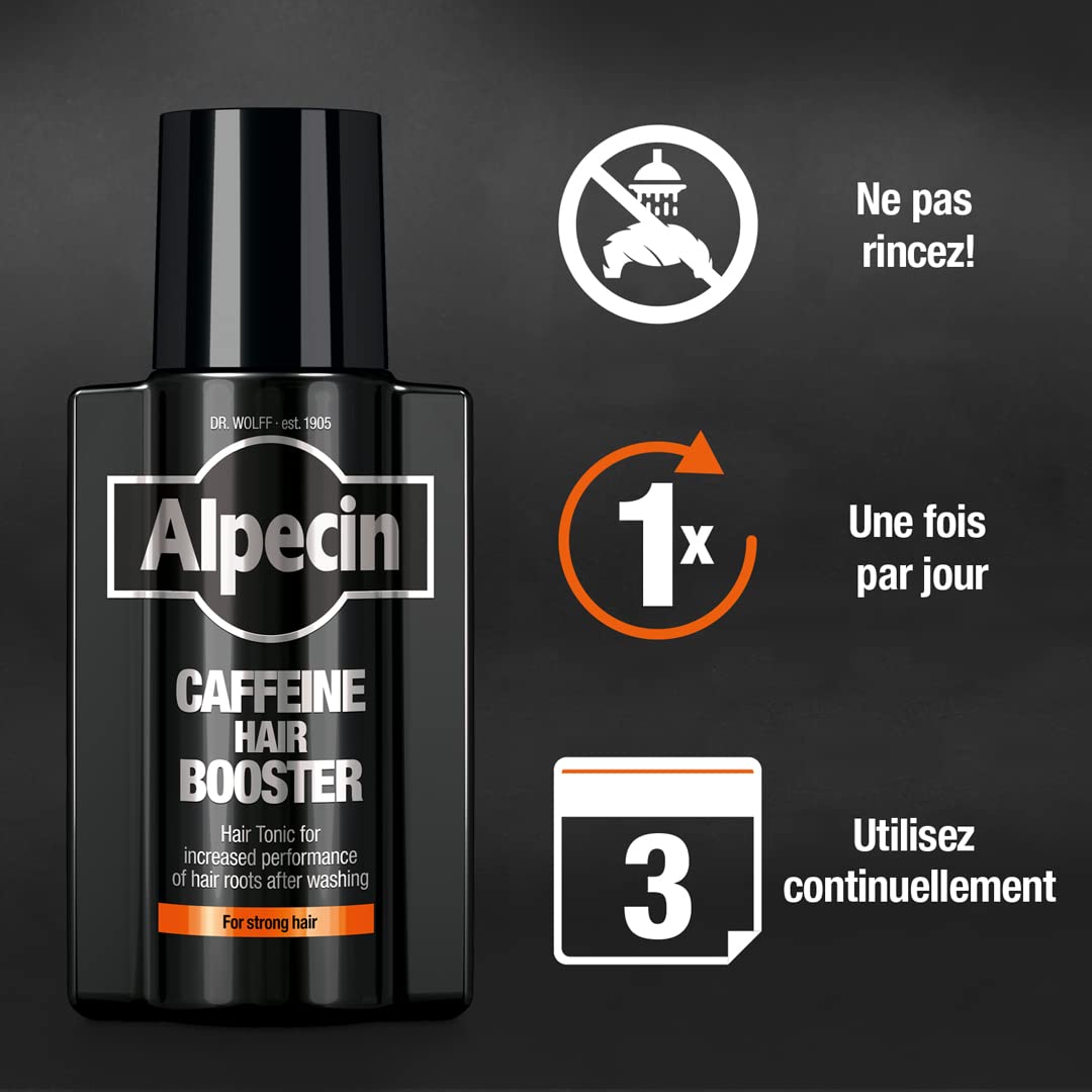 Alpecin Black Booster Hair Tonic 2x 200ml Anti-Chute Cheveux Homme