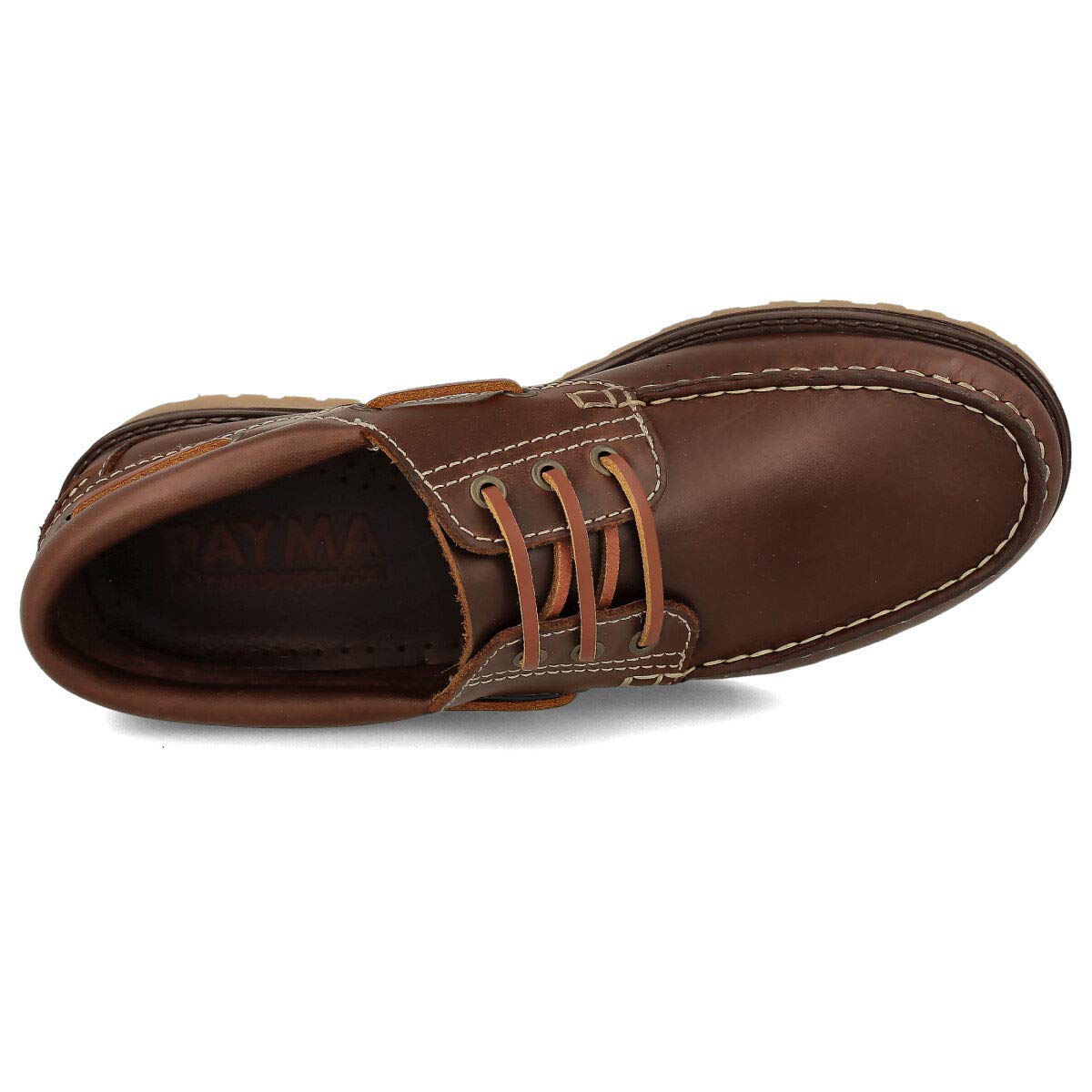 Zapatos Náuticos Clásicos 3-Ojales de Piel, Piso de Goma, Cordones, para Hombre, Mujer, Niño, Tallas Grandes 45-47