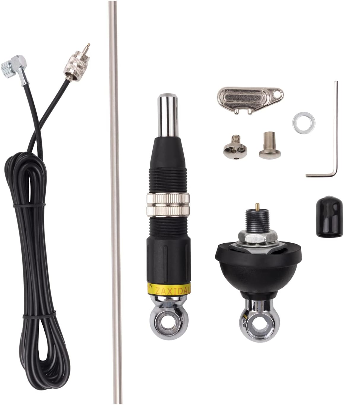 VECTORCOM 10m & CB Mobile Mount Antenna Kit with 3M RG58 Coaxial Cable with PL259 Plug,Suitable for CB Radio and 10 Meter Radio S327N