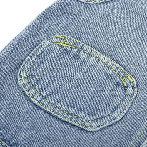 Baby Kleinkind Denim Weste Frühling Herbst Ärmellose Jacke Jungen Mädchen Druckknopf Mantel Top, Blau 100