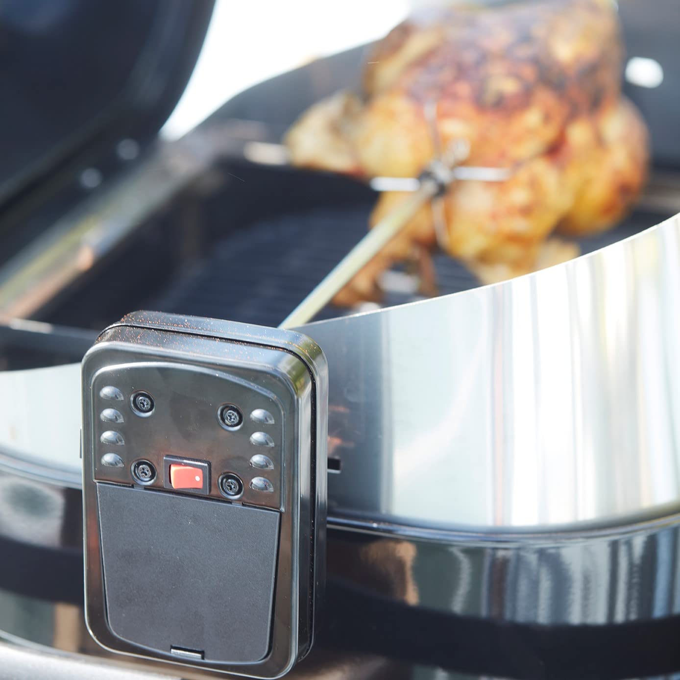 Barbecook tourne broche electrique universel pour barbecue au charbon de bois, 60cm, Argent