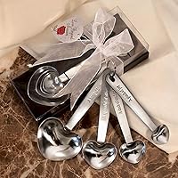 Vista 3 de FASHIONCRAFT 4801 Love Beyond Measure Cucharas medidoras de corazón, cucharas medidoras plateadas, recuerdo de boda, 1 pieza