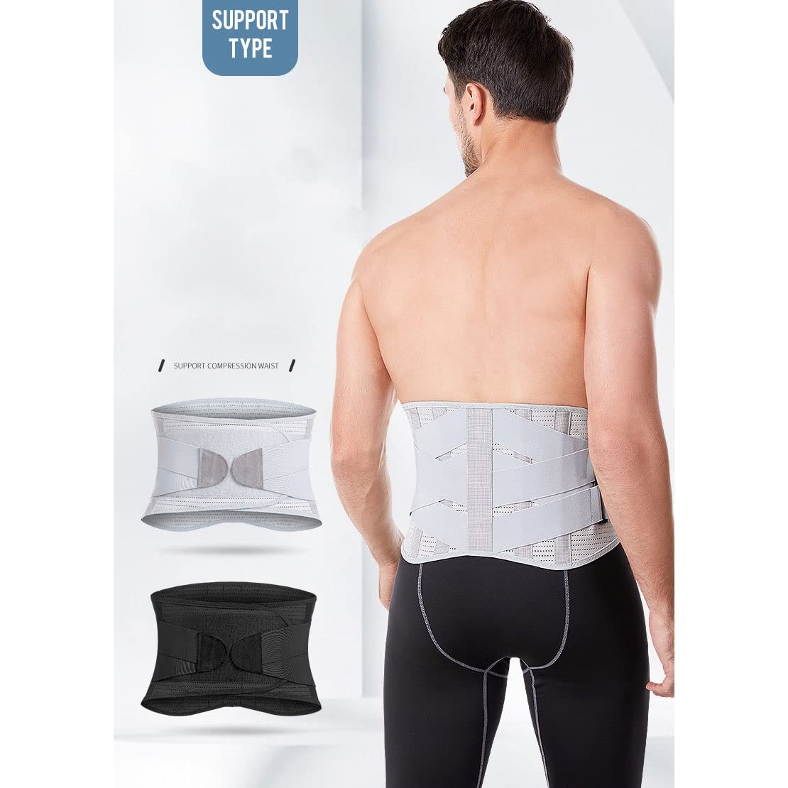 MMRTDJDR Cintura di Supporto per la Schiena Cintura di Supporto per la Schiena Tutta la Cintura di Supporto Lombare per Donna Uomo Cintura Regolabile in Vita per alleviare Il Mal di Schiena Mantiene