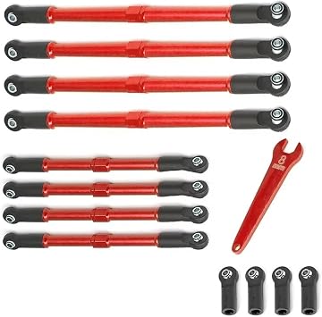 Compatible with Trxs for Summit for Revo 3.3 1/10 RC Car Upgrade Parts Accessories 8pcs Metal Push Rod Toe Links Turnbuckle 5319X 5338R RC Car Linkage