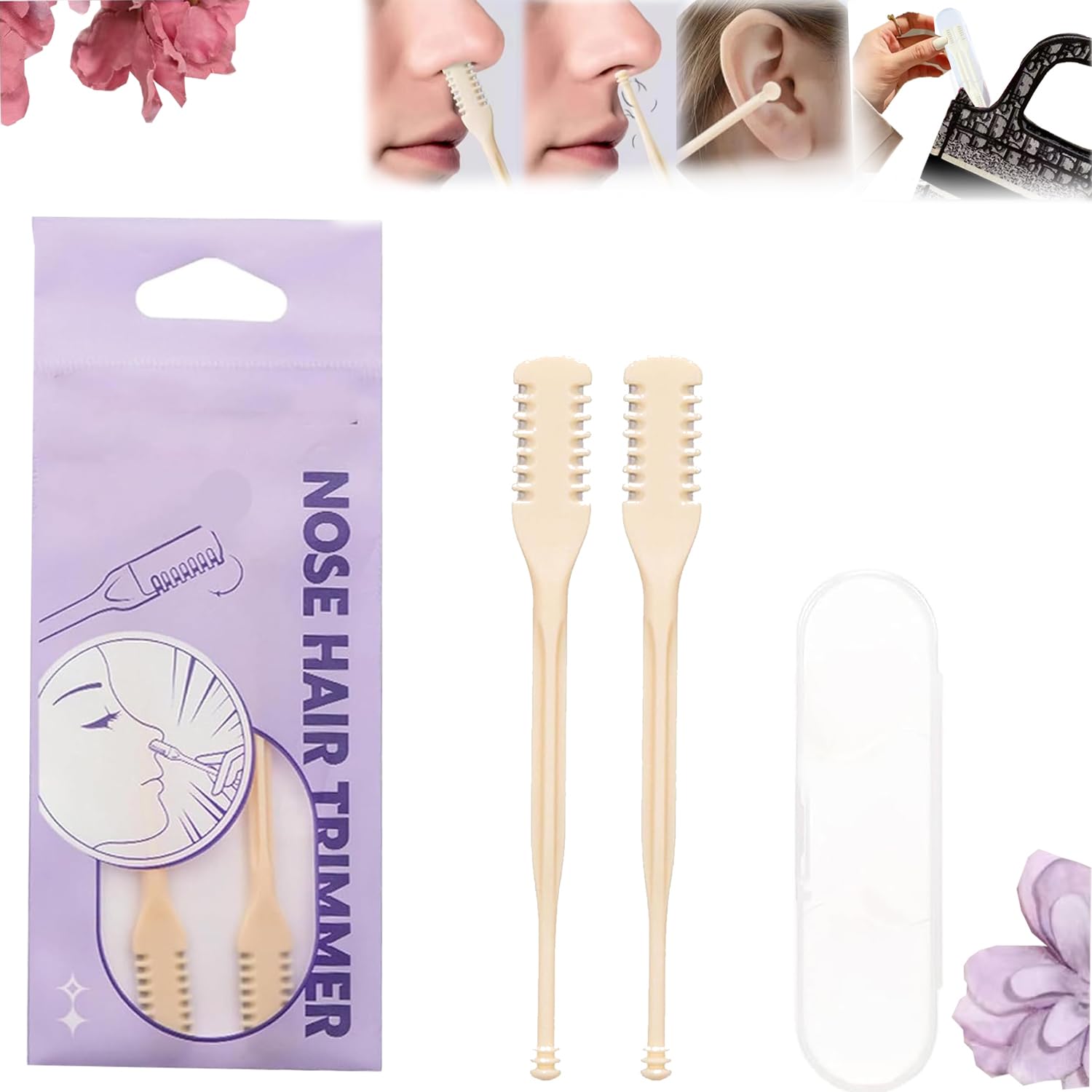 Bloame Nose Hair Trimmer 2-in-1 Nasal Hair Cutter Bloame Nose Trimmer Double Head Nostril Hair Remover Tool 360