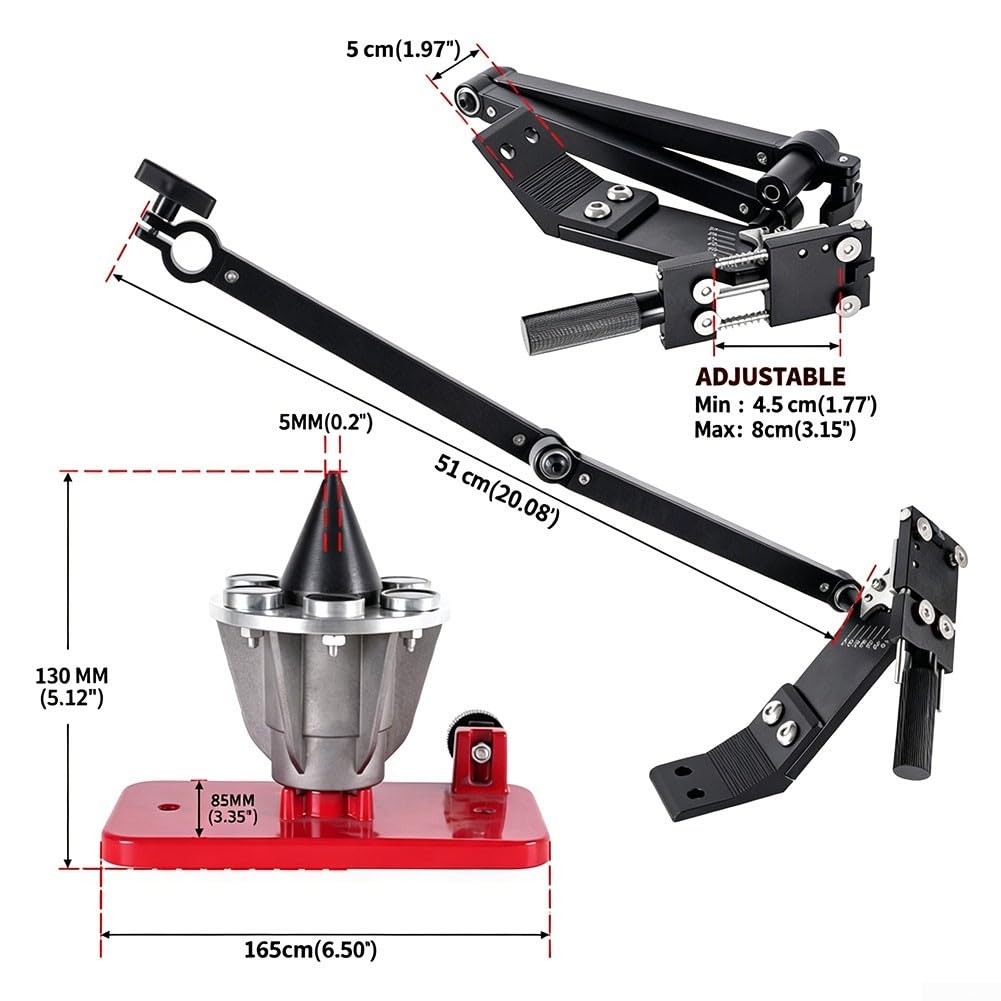 Equilibrador giratorio para cortacésped para un cuidado preciso del motor, equilibrador de cono de metal fundido a presión de zinc con mango de 25 mm (A)