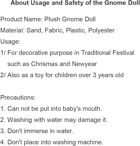 Miniatura 7 de Handcraft - Muñeca de gnomo de felpa para decoración del hogar en Navidad y Año Nuevo, 18 pulgadas, lindo enano escandinavo Tomte - Dulce regalo