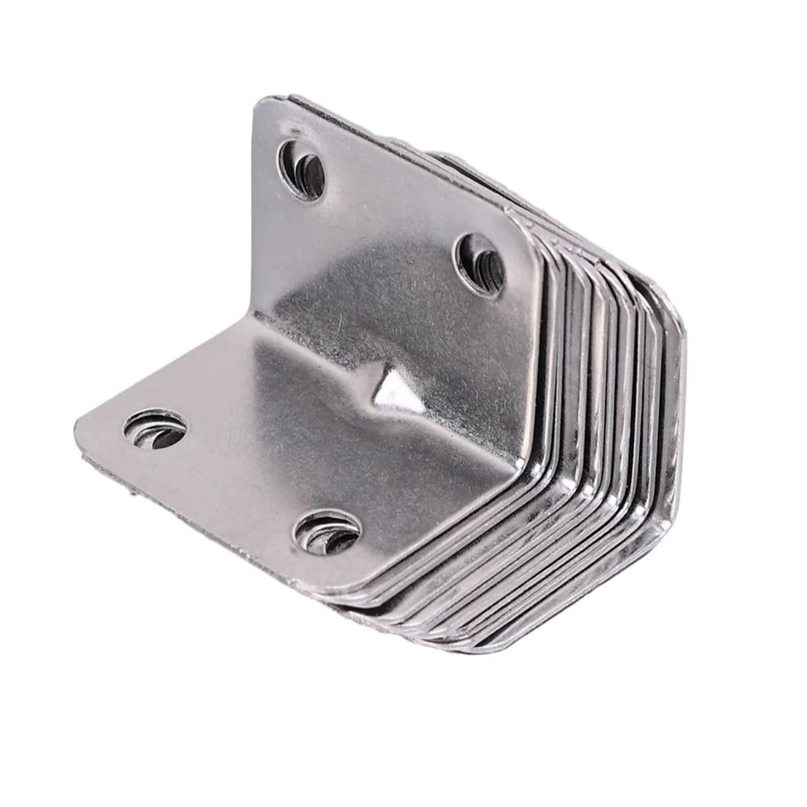 Cidegoo 4 Holes Corner Code 10Pcs Furniture Cabinet Partition Corner Brackets Home Connector Tools Fastener Hardware Braces Universal Thickened(4 Holes)