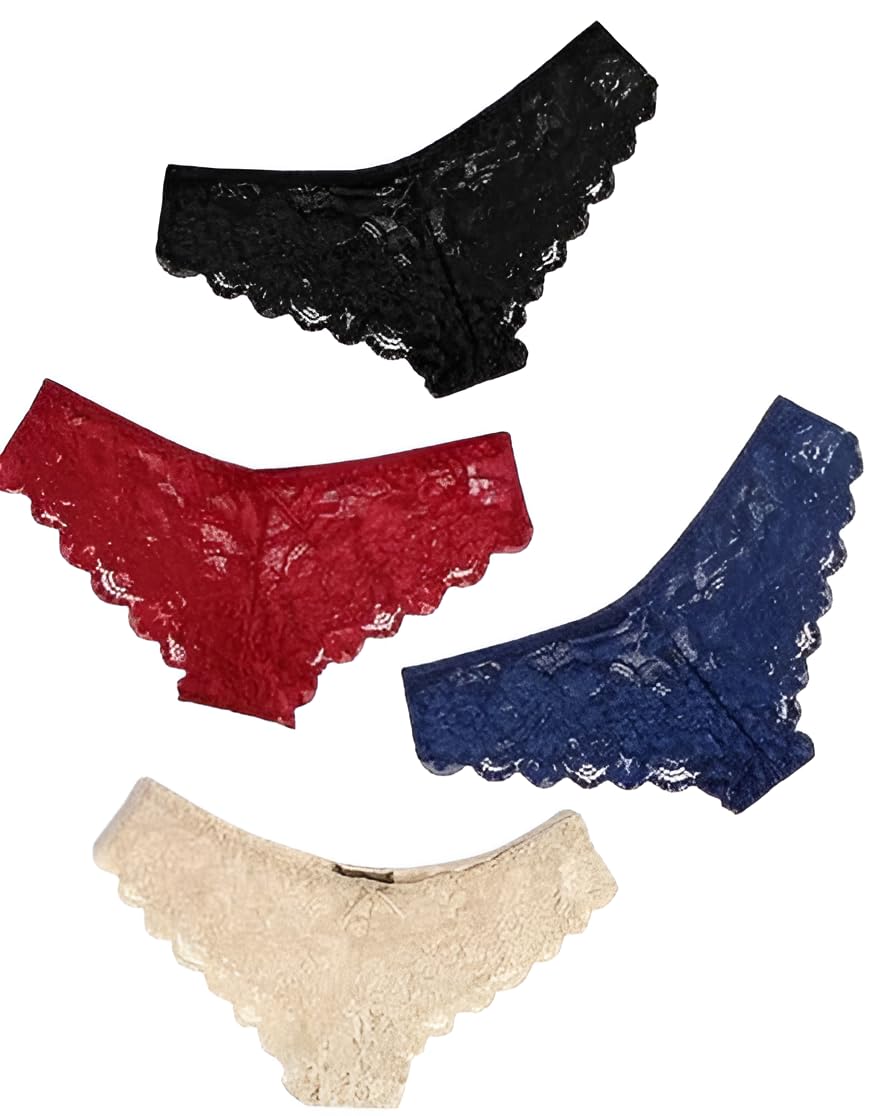 hukman Women?s Lace Panty Combo | Pack of 2 Multicolor Floral Lace Seamless Hipster/Thong Panties | Soft Stretch Breathable Innerwear |Sexy Bikini for Girls-picture-22