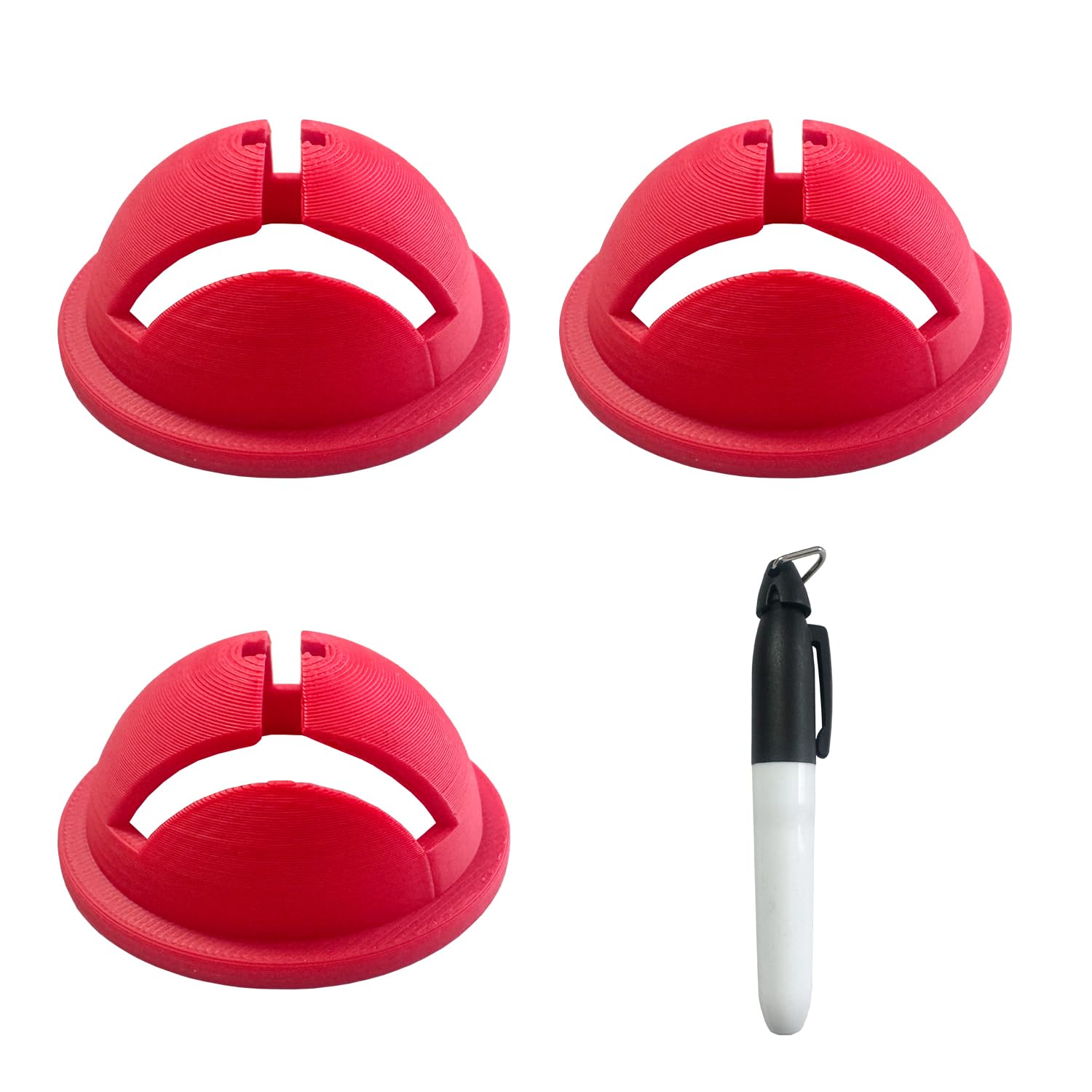 3Pcs Golf Ball Line Marker Tool with Marking Pen, Professional Impact Ball Liner Stencil for Tour Players,Golf Chipping Direction Indicator Accessories for Precision Putting - 2