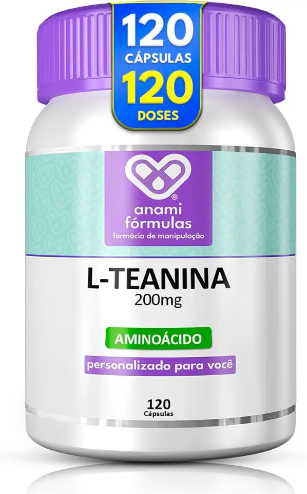 L Teanina 200mg L-theanine | 120 Cápsulas - P/Foco E Calma
