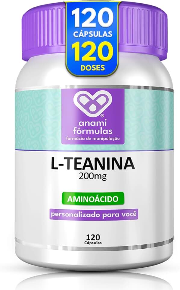 L Teanina 200mg L-theanine | 120 Cápsulas - P/Foco E Calma