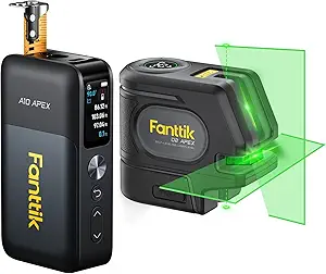 Fanttik A10 Apex 3-in-1 Digital Laser Tape Measure with HD Color Display & Fanttik D2 APEX Laser Level with Plumb Points