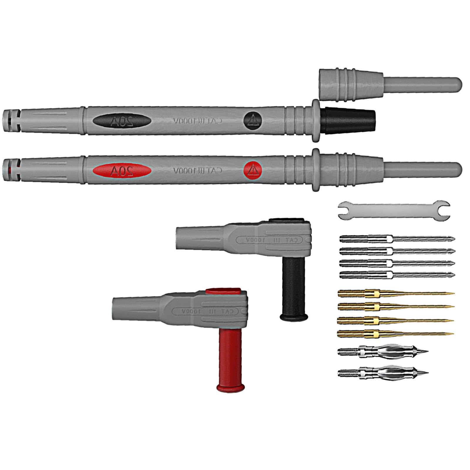 Flame Retardant Silicone Multimeter Leads 0.2mm Fine Steel Tip 1000V 20A Multimeters Probe Set Multimeter Probes