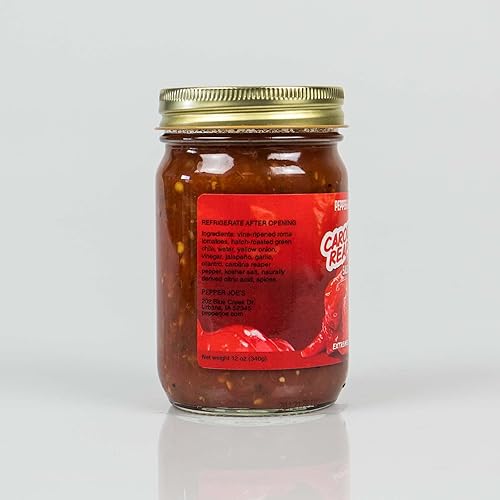 Miniatura 3 de Pepper Joe's Carolina Reaper Salsa  Salsa supercaliente peligrosamente deliciosa con pimienta más caliente del mundo e ingredientes frescos  Tarro