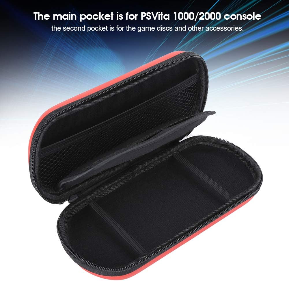 ASHATA 2Pcs Protective Case for PS Vita, EVA Hard Shell Carry Case for PS Vita 1000 2000 Console, Travel Pouch Carrying Case(red)