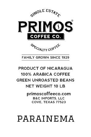 Unroasted Green Coffee Beans, 10 Lb Nicaraguan Arabica, Parainema Varietal | Specialty grade farm-direct green coffee shade grown at high altitude for a smooth, sweet & bright tropical profile