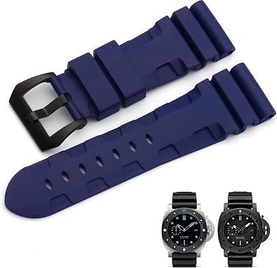 Rubber Watchband For Panerai Luminor PAM441 Sport Waterproof Watch Strap 22mm 24mm 26mm
