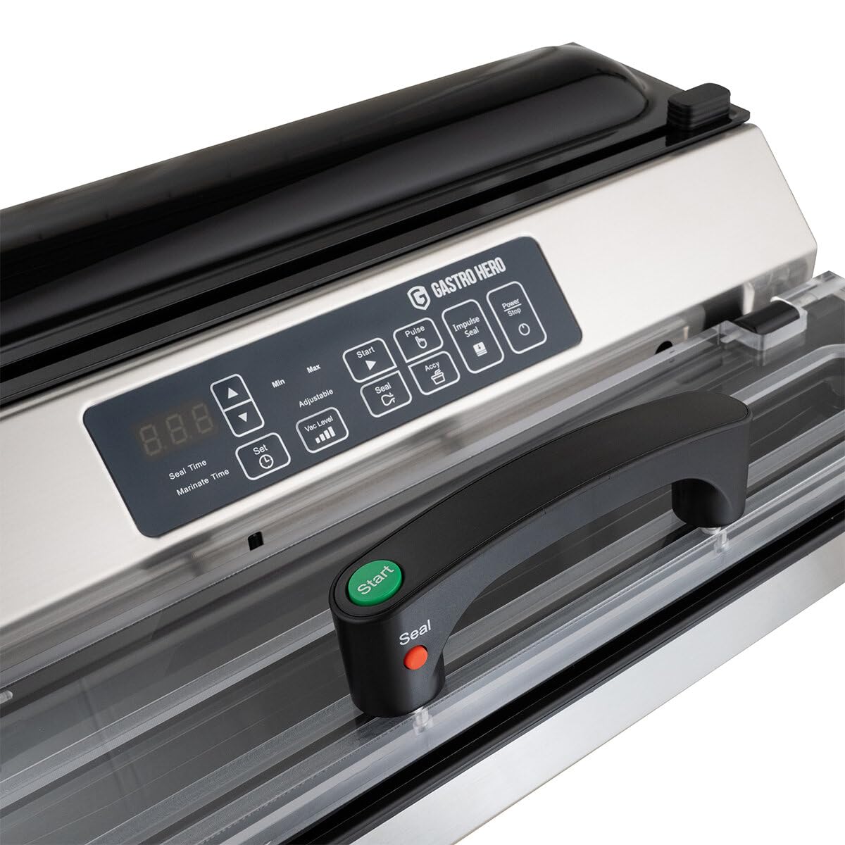 GastroHero BVM016DP Beutel-Vakuumiergerät 16 l/min 400 mm Schweißnaht Edelstahl Tischgerät Gastronomie