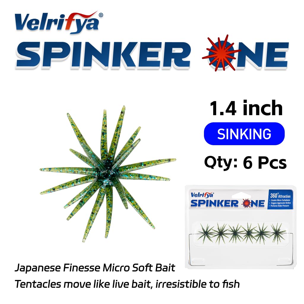 Señuelo de criatura tentáculo, cebos de plástico suave de estilo japonés para pesca de lubina, para tiro caído, aparejo Wacky Rig/Neko y finesse, hundimiento lento, cebo suave Velrifya